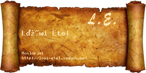 Löwi Etel névjegykártya